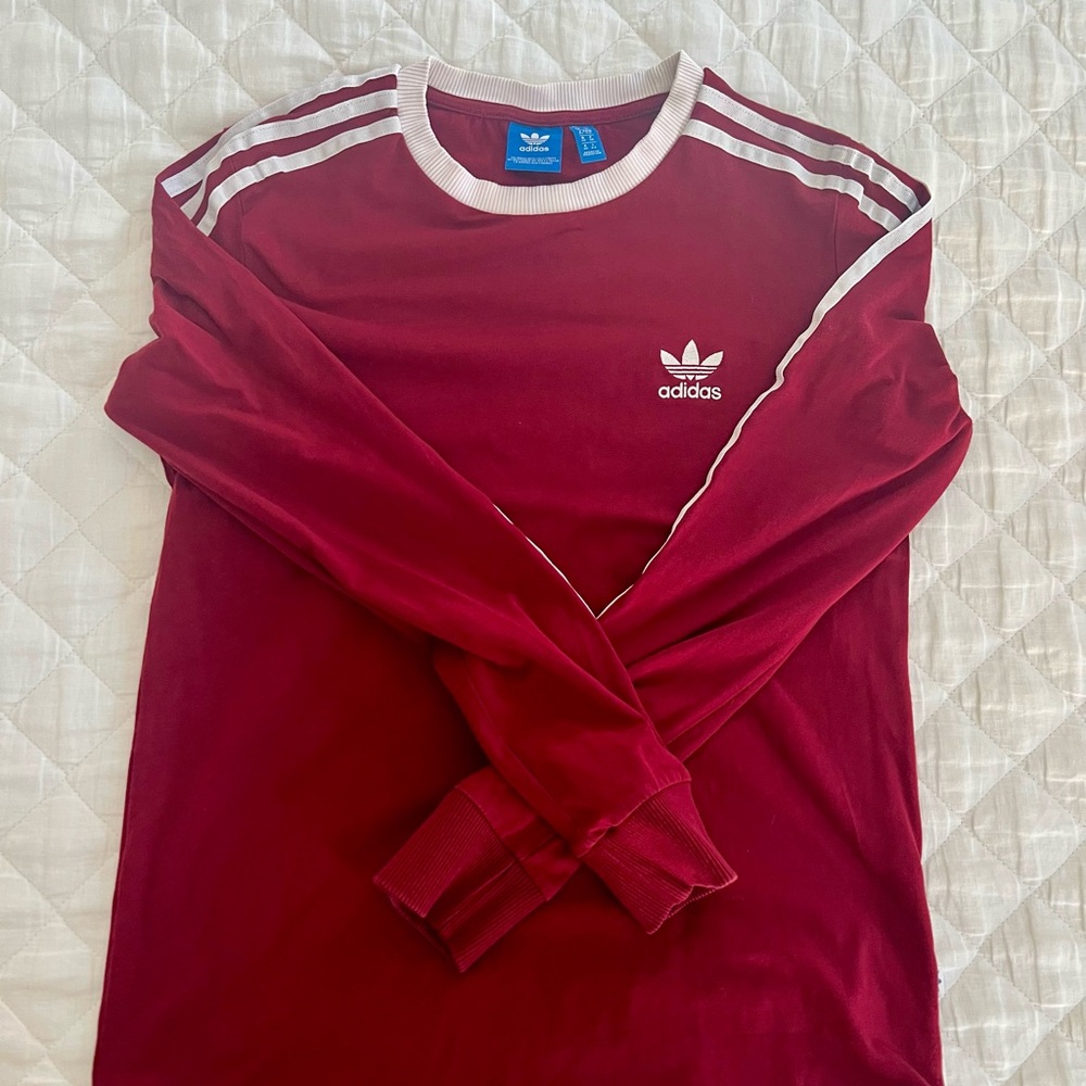 Adidas Burgundy Crew Neck Shirt